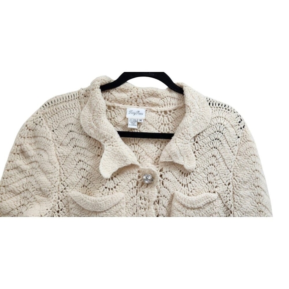 Tracy Reese for Anthropologie Crochet Occasion Cardigan Size M - Picture 4 of 10